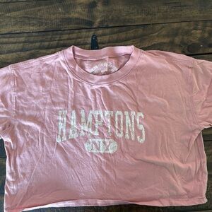 Aeropostale Pink Crop Boyfriend Tee